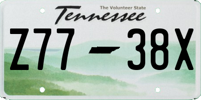 TN license plate Z7738X