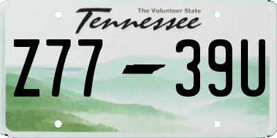 TN license plate Z7739U