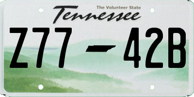 TN license plate Z7742B