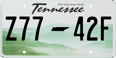 TN license plate Z7742F
