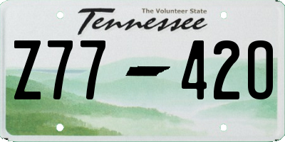 TN license plate Z7742O