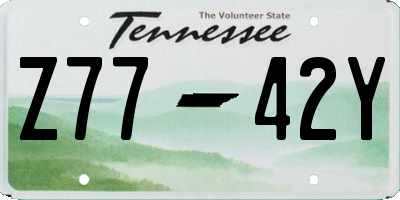 TN license plate Z7742Y