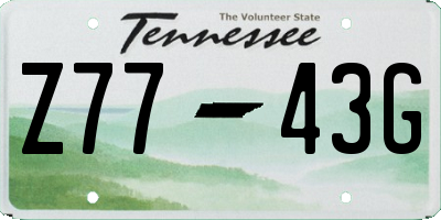 TN license plate Z7743G