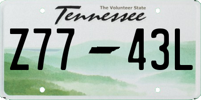TN license plate Z7743L