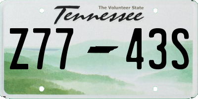 TN license plate Z7743S