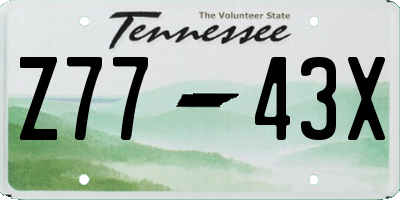 TN license plate Z7743X