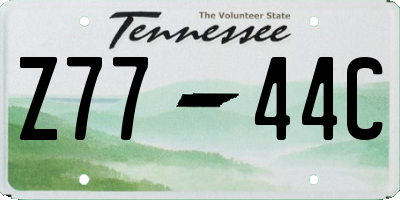 TN license plate Z7744C