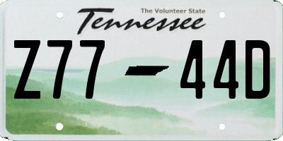 TN license plate Z7744D