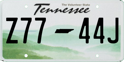 TN license plate Z7744J