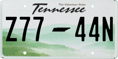 TN license plate Z7744N