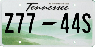 TN license plate Z7744S