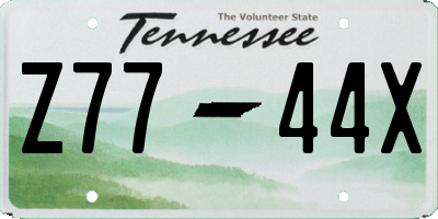 TN license plate Z7744X