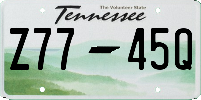 TN license plate Z7745Q