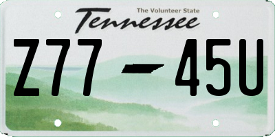 TN license plate Z7745U