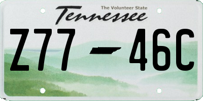 TN license plate Z7746C
