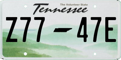 TN license plate Z7747E