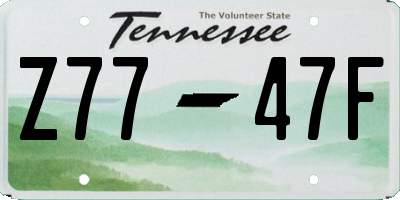 TN license plate Z7747F