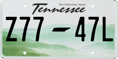 TN license plate Z7747L