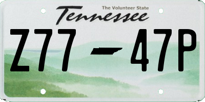 TN license plate Z7747P