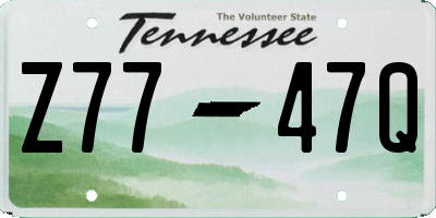 TN license plate Z7747Q