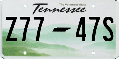 TN license plate Z7747S