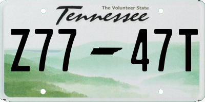 TN license plate Z7747T