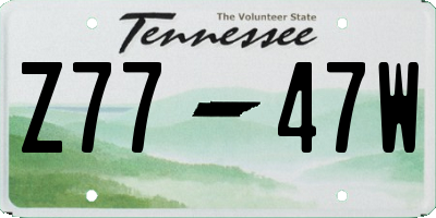 TN license plate Z7747W