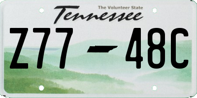 TN license plate Z7748C