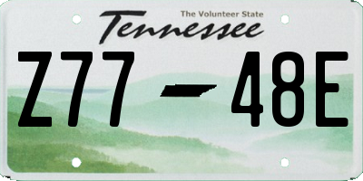 TN license plate Z7748E