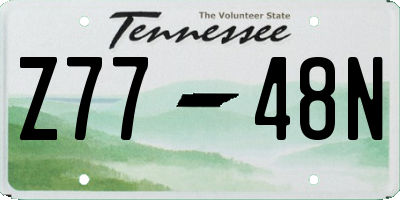 TN license plate Z7748N