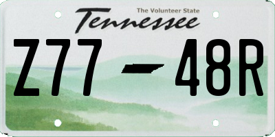 TN license plate Z7748R