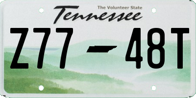 TN license plate Z7748T