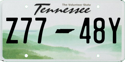 TN license plate Z7748Y