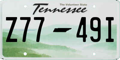 TN license plate Z7749I