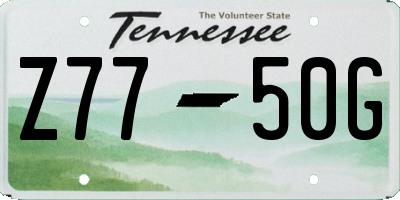 TN license plate Z7750G