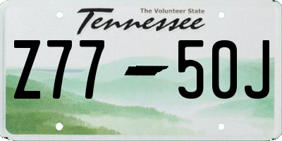 TN license plate Z7750J