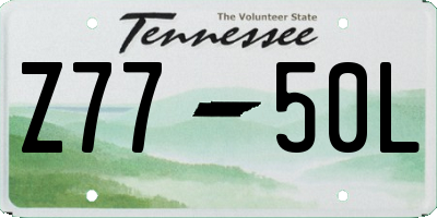 TN license plate Z7750L