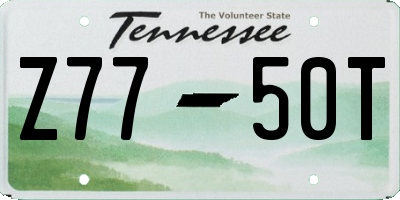 TN license plate Z7750T