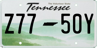 TN license plate Z7750Y