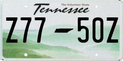 TN license plate Z7750Z