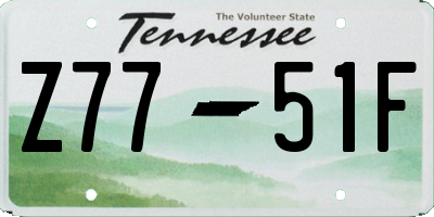 TN license plate Z7751F