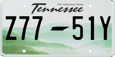 TN license plate Z7751Y