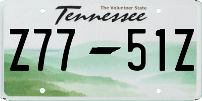 TN license plate Z7751Z