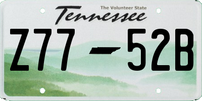 TN license plate Z7752B