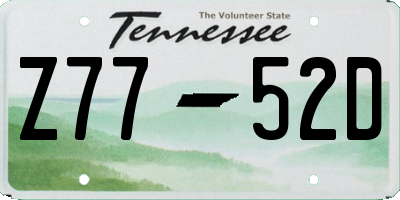 TN license plate Z7752D