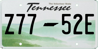 TN license plate Z7752E