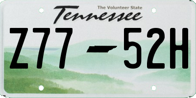 TN license plate Z7752H