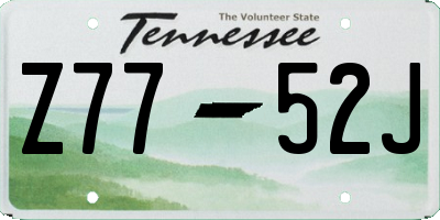 TN license plate Z7752J