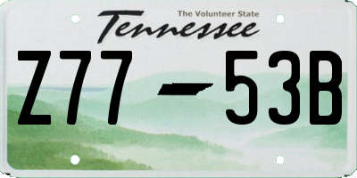 TN license plate Z7753B