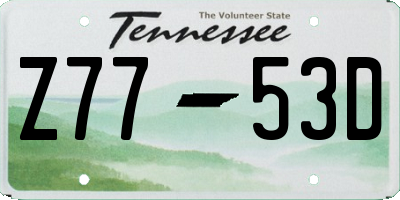 TN license plate Z7753D